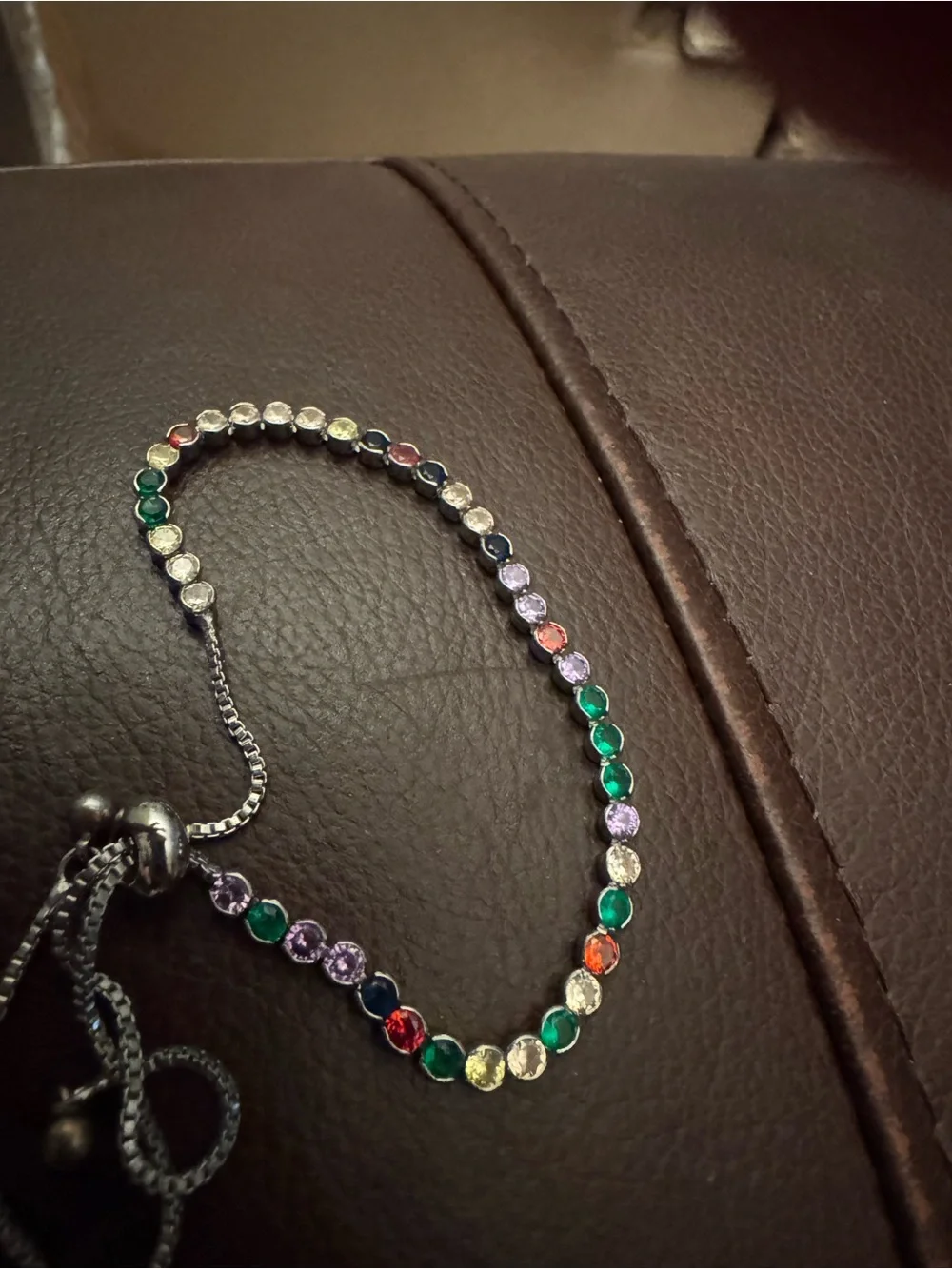 Rainbow Multicolor Bolo Bracelet – Adjustable Tennis Style